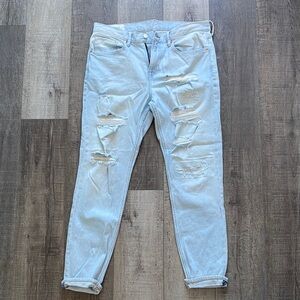 H&M Light Blue Ripped Skinny Jeans 34W/32L